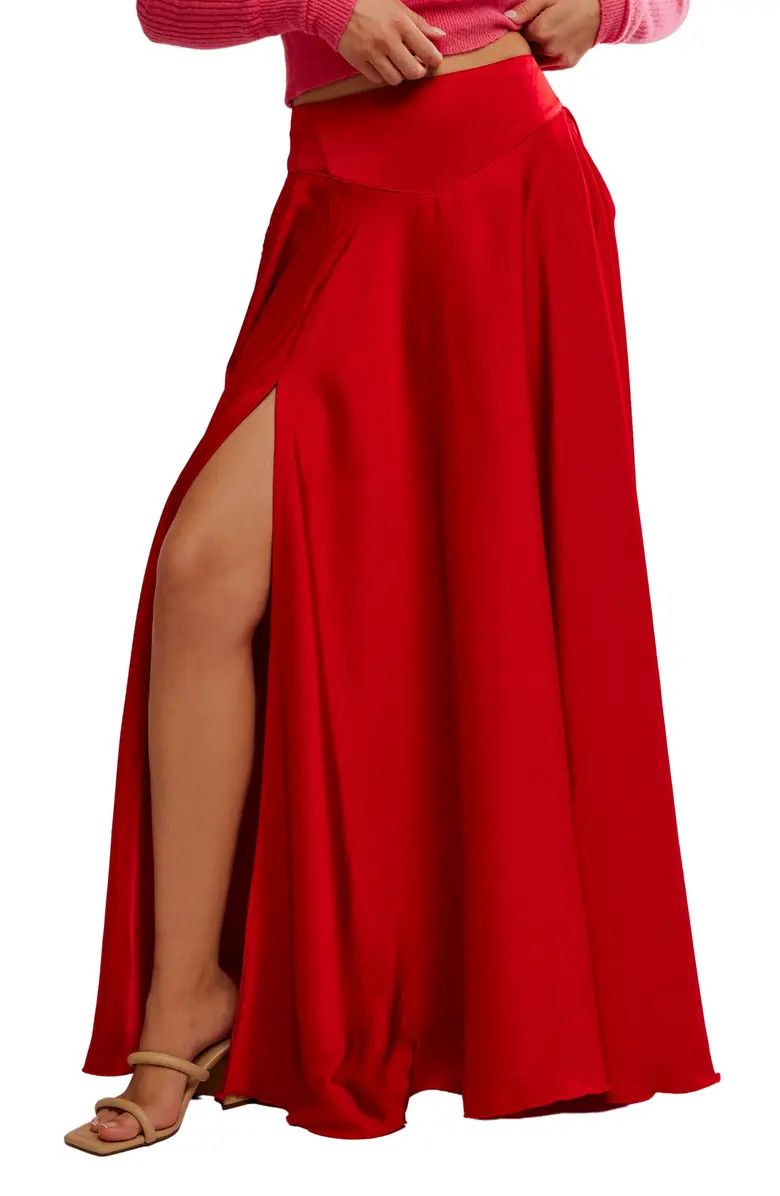 Chilco Side Slit Satin Maxi Skirt | Nordstrom