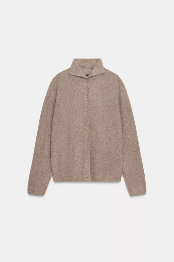 100% WOOL HIGH NECK JACKET | Zara UK