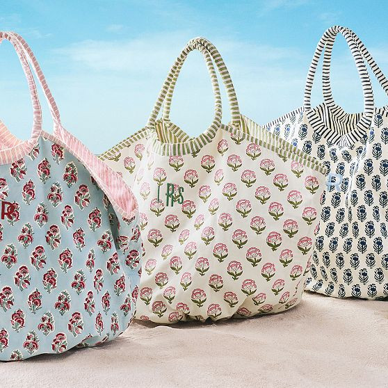 Block Print Oversized Canvas Tote | Mark and Graham