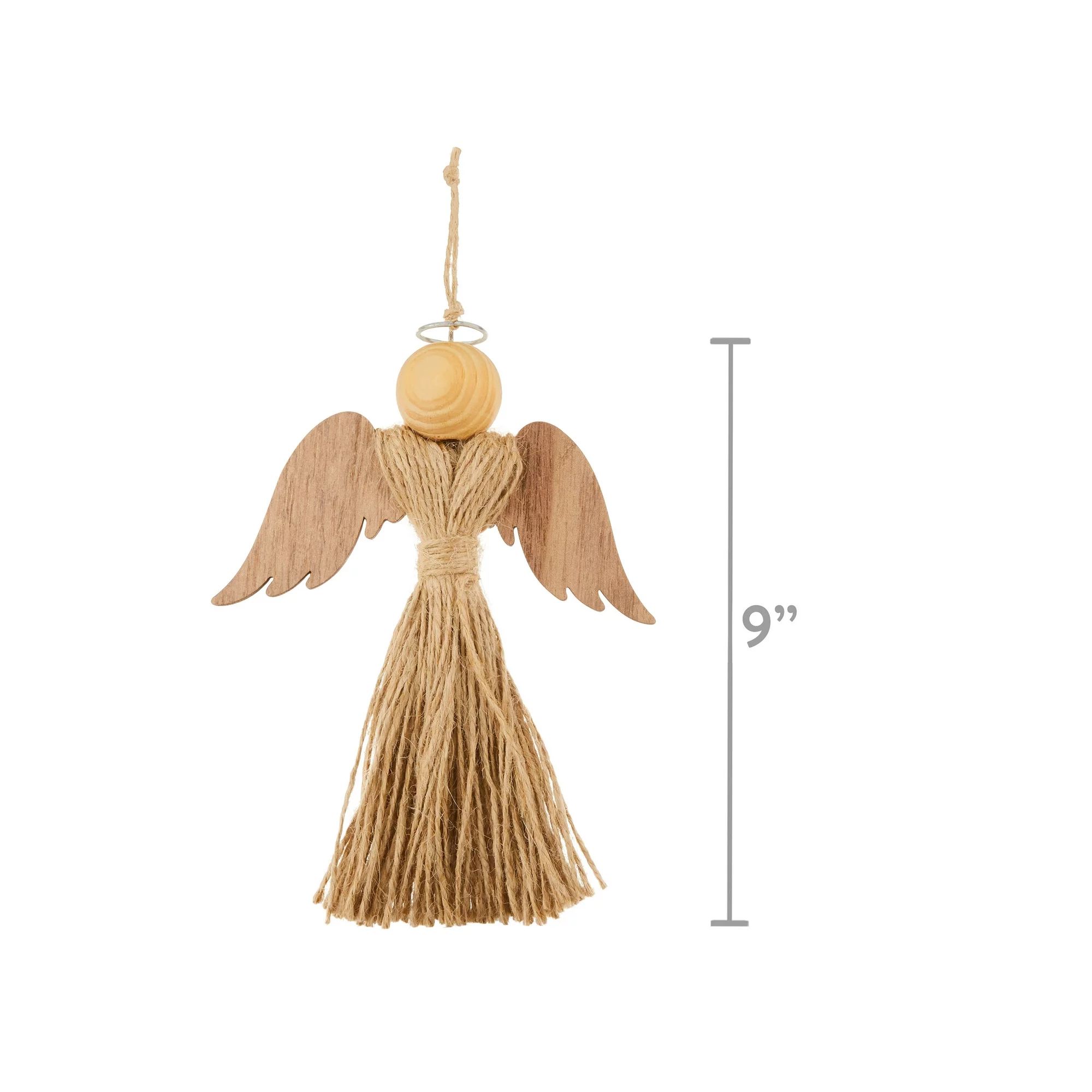 Festive Fireside Nature Plywood Angel Christmas Ornament, 6 Count, by Holiday Time | Walmart (US)