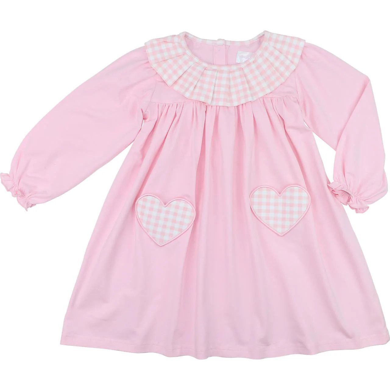 Pink Check Knit Heart Pocket Dress | Cecil and Lou