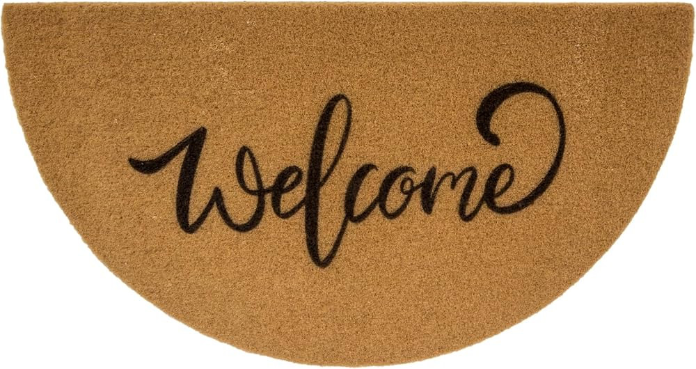 Half Round Welcome Door Mat - Artificial Coir Doormat - Non Slip Doormat - Half Circle Entry Mat ... | Amazon (US)