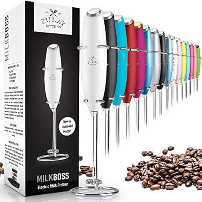 Zulay Original Milk Frother Handheld Foam Maker for Lattes - Whisk Drink Mixer for Bulletproof® ... | Amazon (US)