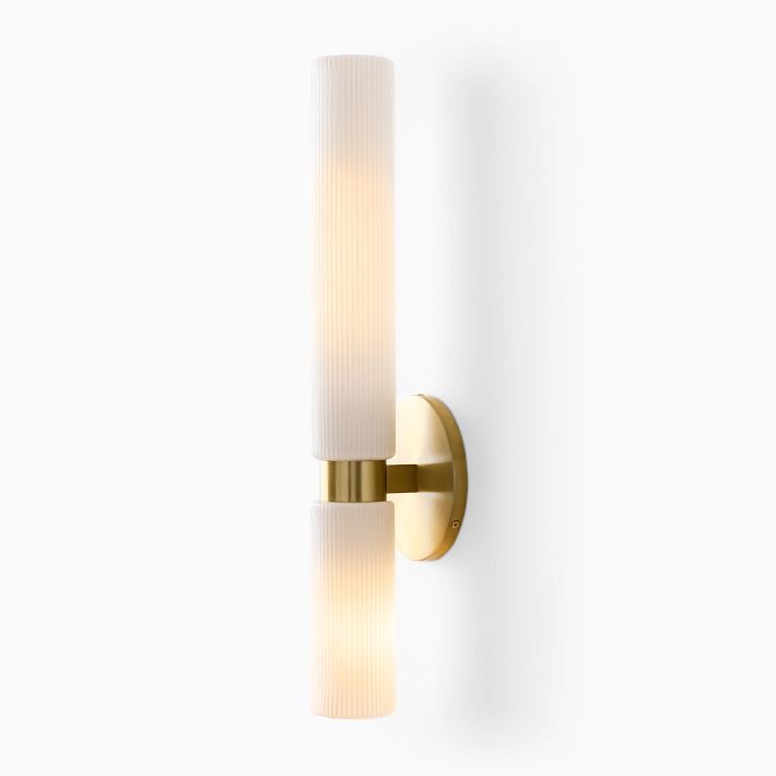 Fluted Double Asymmetrical Indoor/Outdoor Sconce (3") | West Elm (US)