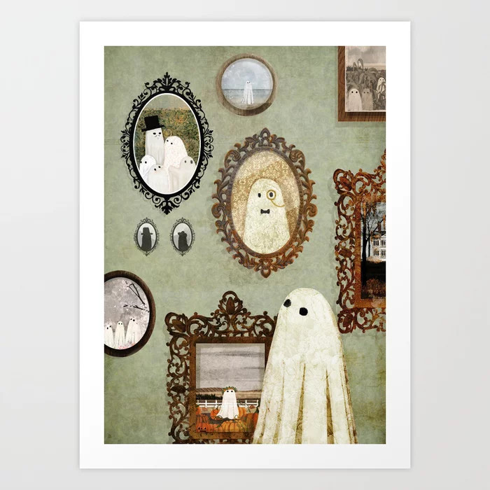 There's A Ghost in the Portrait Gallery Art Print by Katherine Blower Illustrator Designer | Society6