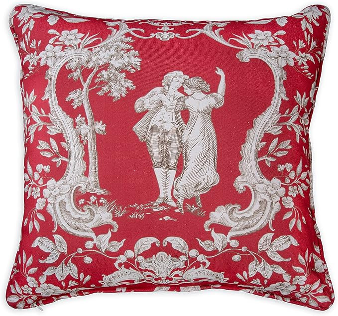 Maison d' Hermine Joli Jouy - Red 100% Cotton Decorative Pillow Cover for Couch Sofa Cushion Cove... | Amazon (US)
