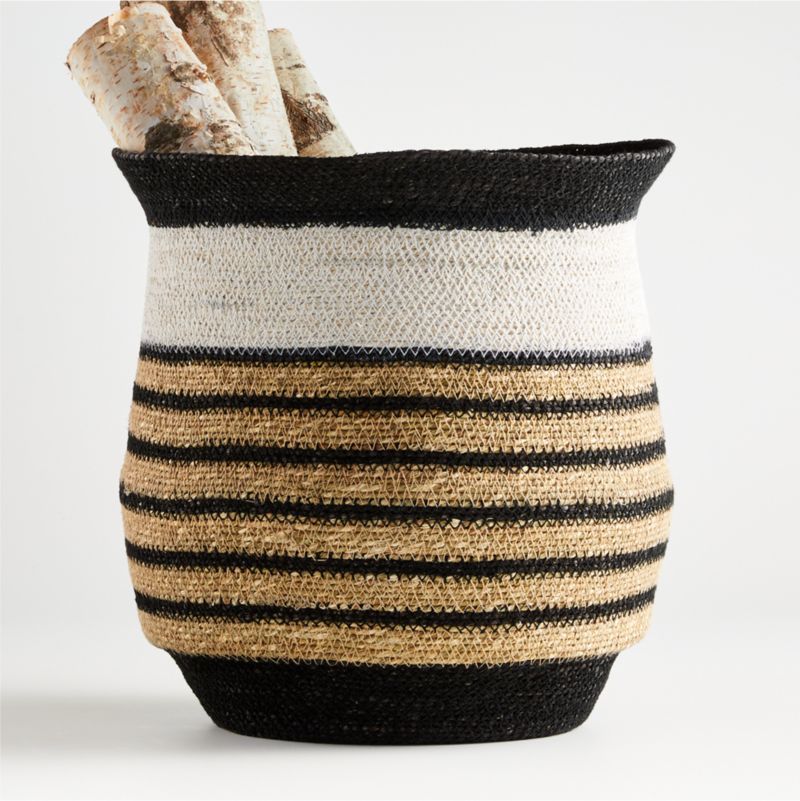 Allium Striped Basket | Crate and Barrel | Crate & Barrel