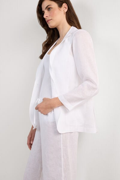 Intimissimi The Pure Linen Jacket in Linen Fabric Woman White Size S | Intimissimi (US)