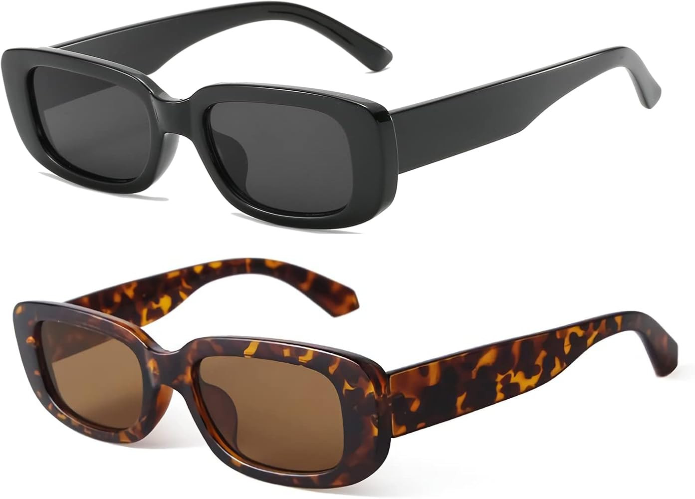 Women Rectangle Sunglasses 90's Vintage Retro Fashion Square Wide Sun Glasses UV400 | Amazon (CA)