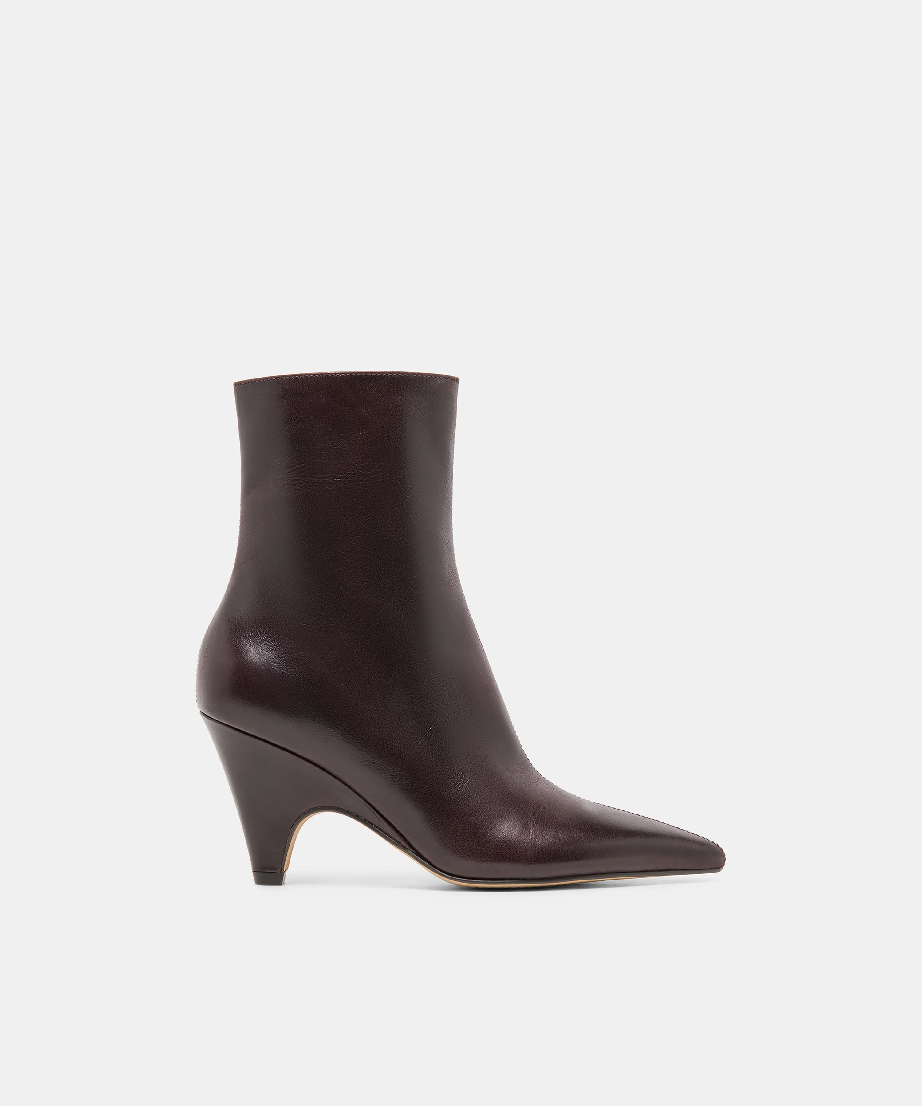 CRUZ Blackberry Leather Sculptural Heeled Booties | Dolce Vita | DolceVita.com