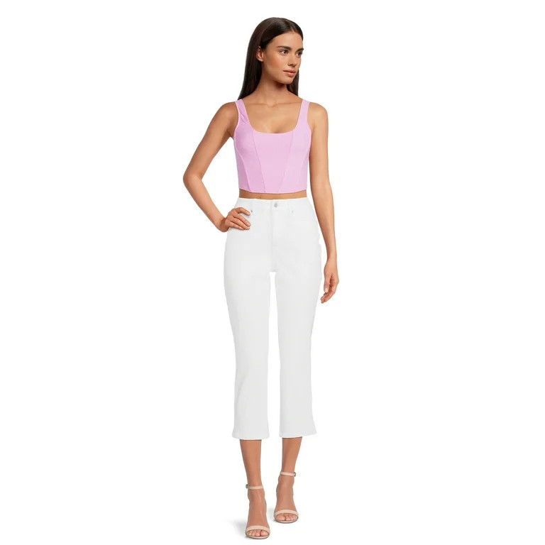 No Boundaries Juniors Ribbed Square Neck Bustier | Walmart (US)