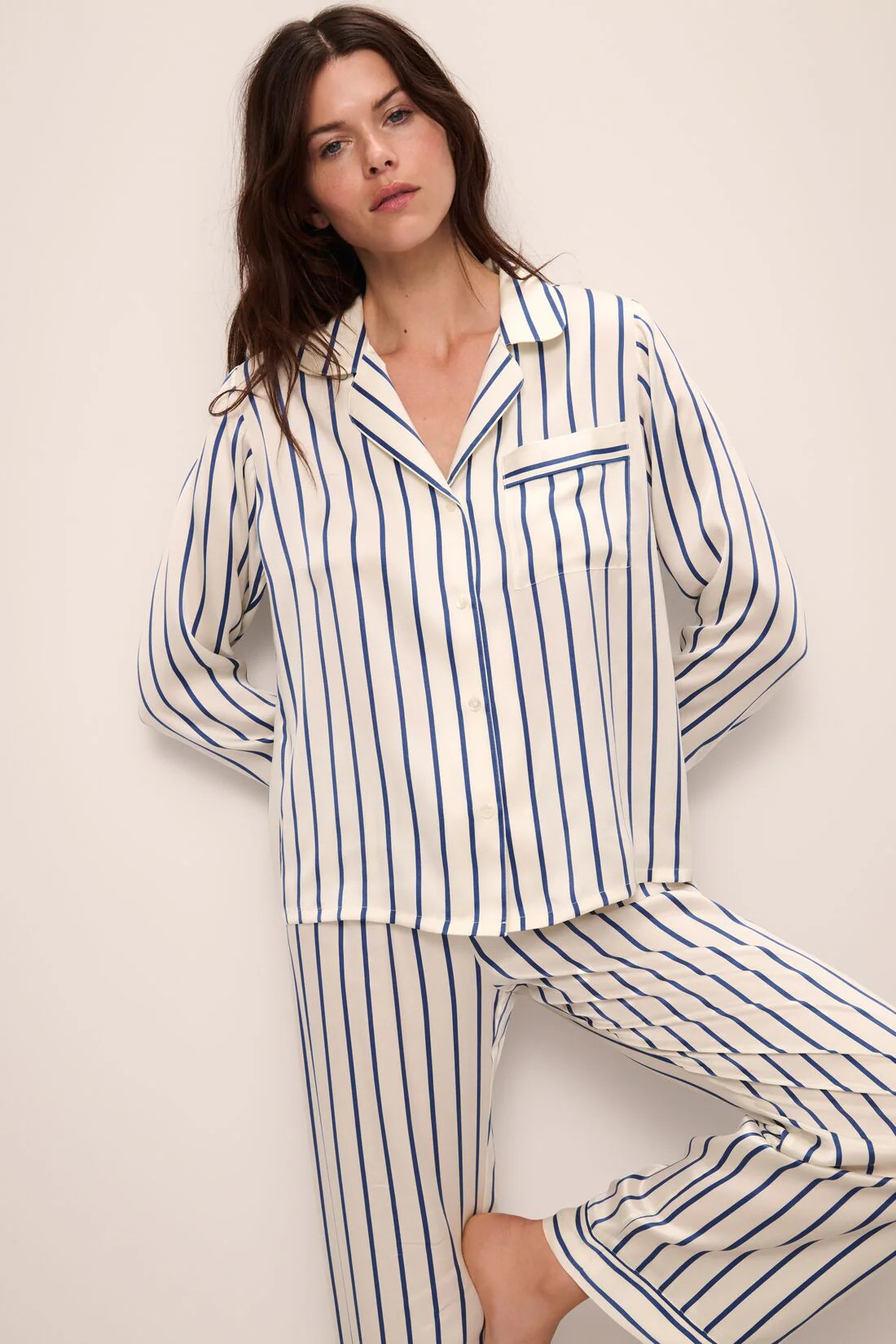 Inez Washable Silk Printed Long PJ Set | Eberjey