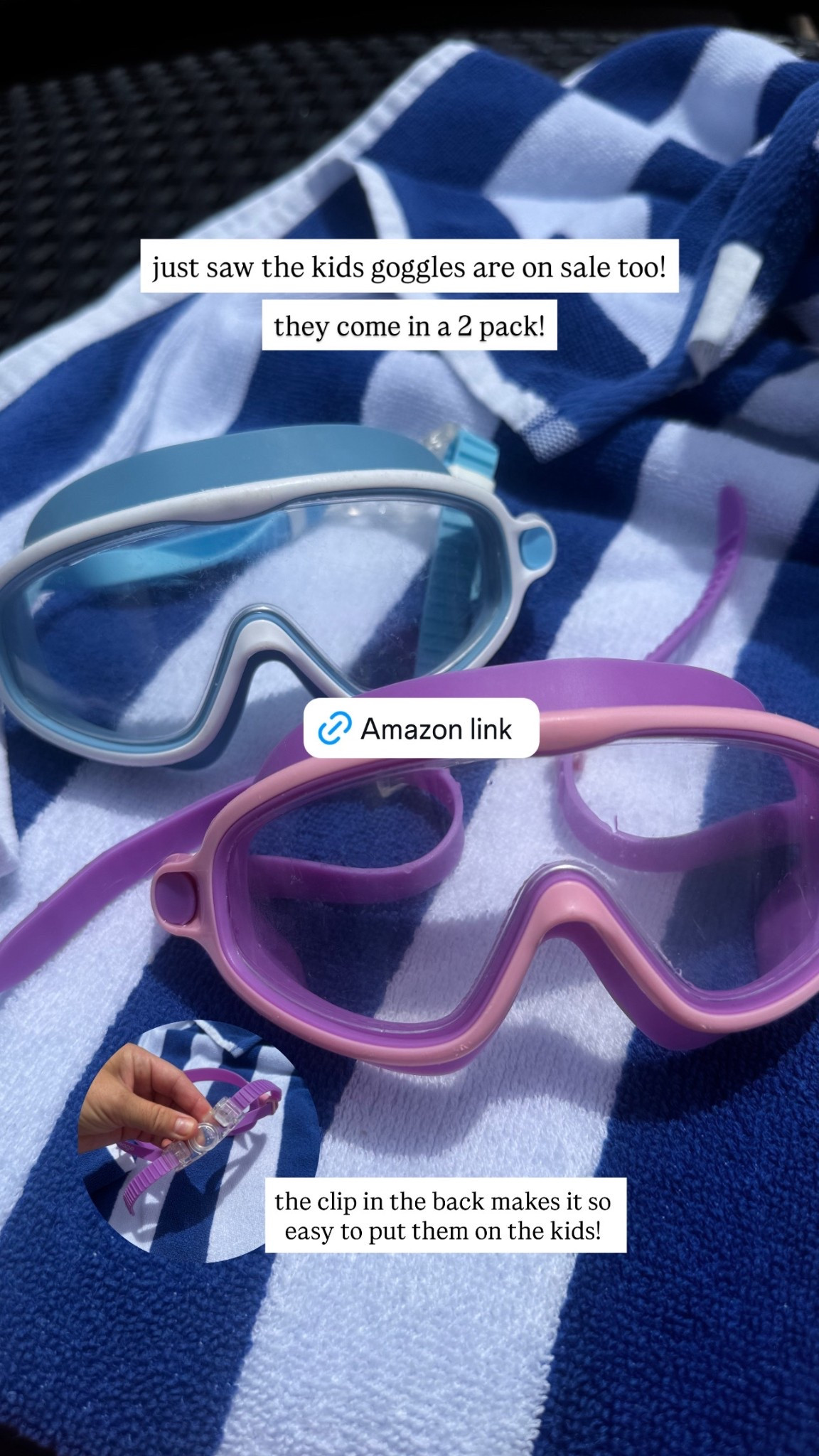 The best swim goggles for kids! Easy to put on and the kids don't complain! #primeday #amazon #amazonfind #swim #pool #kidsgoggles #goggles #swimgoggles #clipgoggles #amazonprimeday #kidsfind #momfind #momhack #swimbag

#LTKKids #LTKSwim #LTKSaleAlert