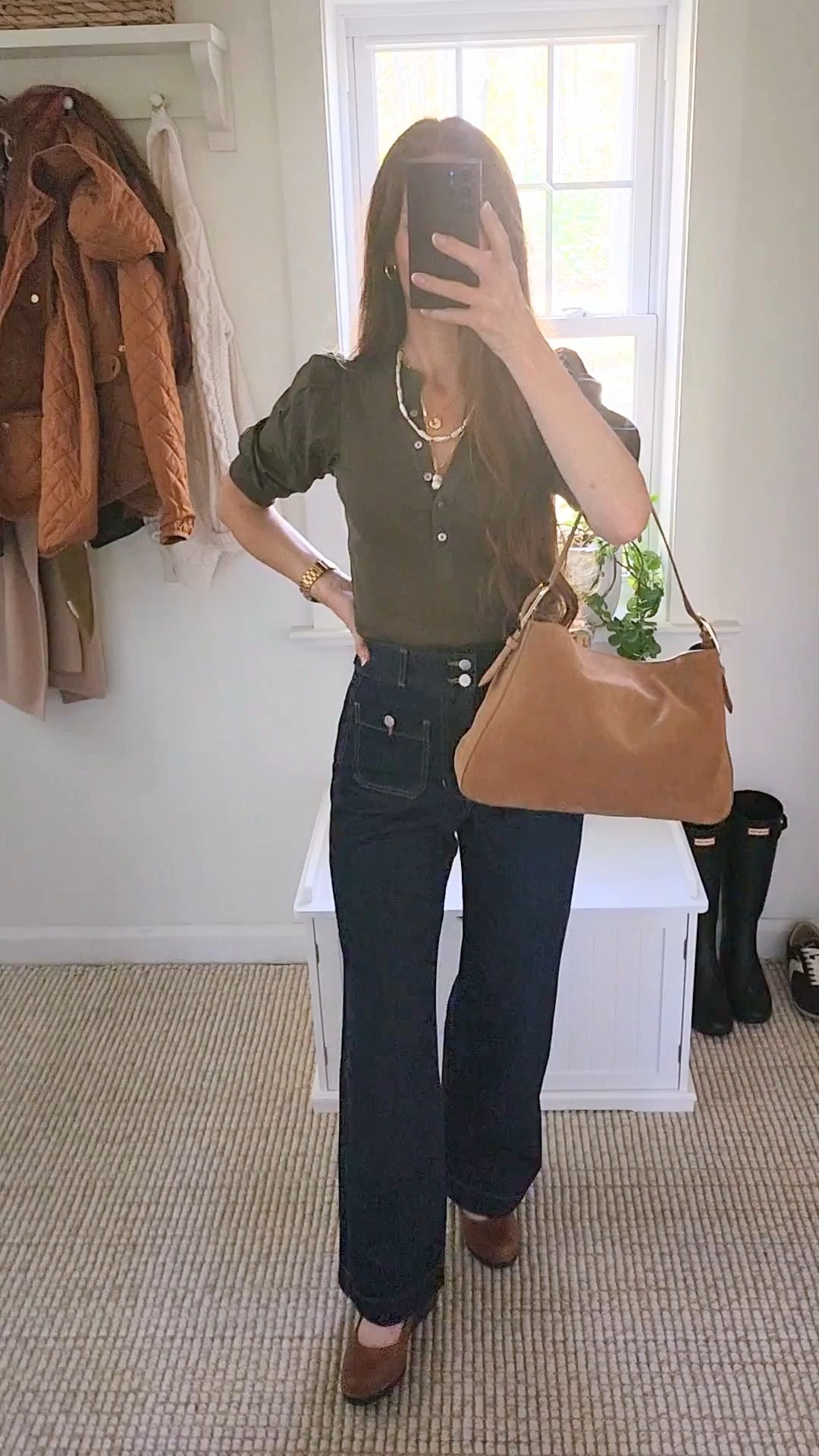 Simple outfit, but the details make it 🤎 love a classic blouse + denim moment with warm brown accessories.
Easy, flattering, and something I reach for on repeat. Linked everything 

#ltkstyle #ltkit #ltkfashion #ltkfinds #everydaystyle #effortlessstyle #classicstyle #casualchic #denimstyle #jeansoutfit #simpleoutfit #elevatedbasics #neutralstyle #earthtones #brownaccessories #timelessstyle #over40style #over50style #midlifefashion #wardrobestaples #ootd #outfitinspo #ltkunder100 

 #LTKdayinmylife #LTKgrwm #LTKootd