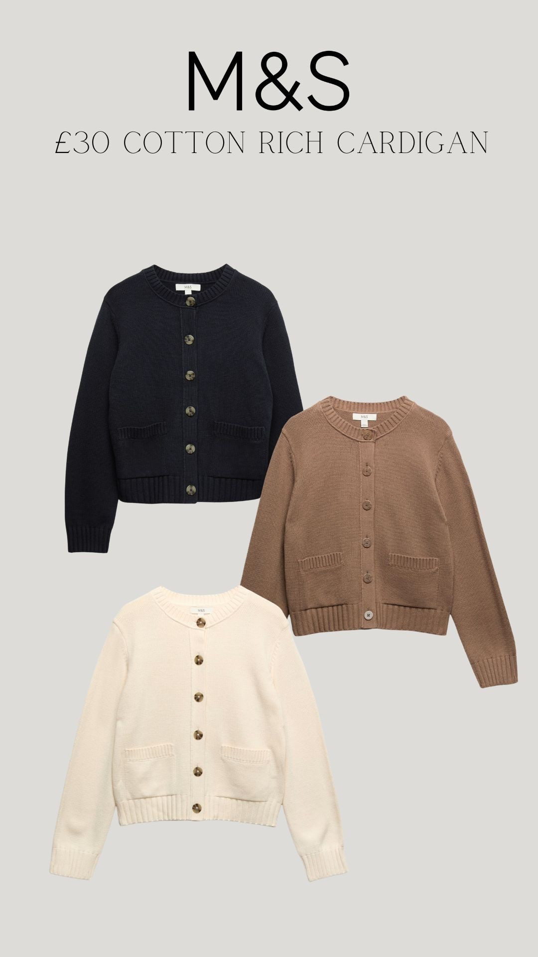 M&S £30 cotton rich cardigan 