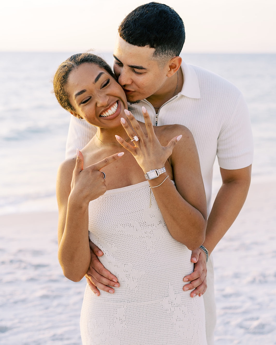 That we just got engaged feeling! A timeless neutral style for engagement photos on the beach. Linking similar styles here  

#LTKWedding #LTKFindsUnder100