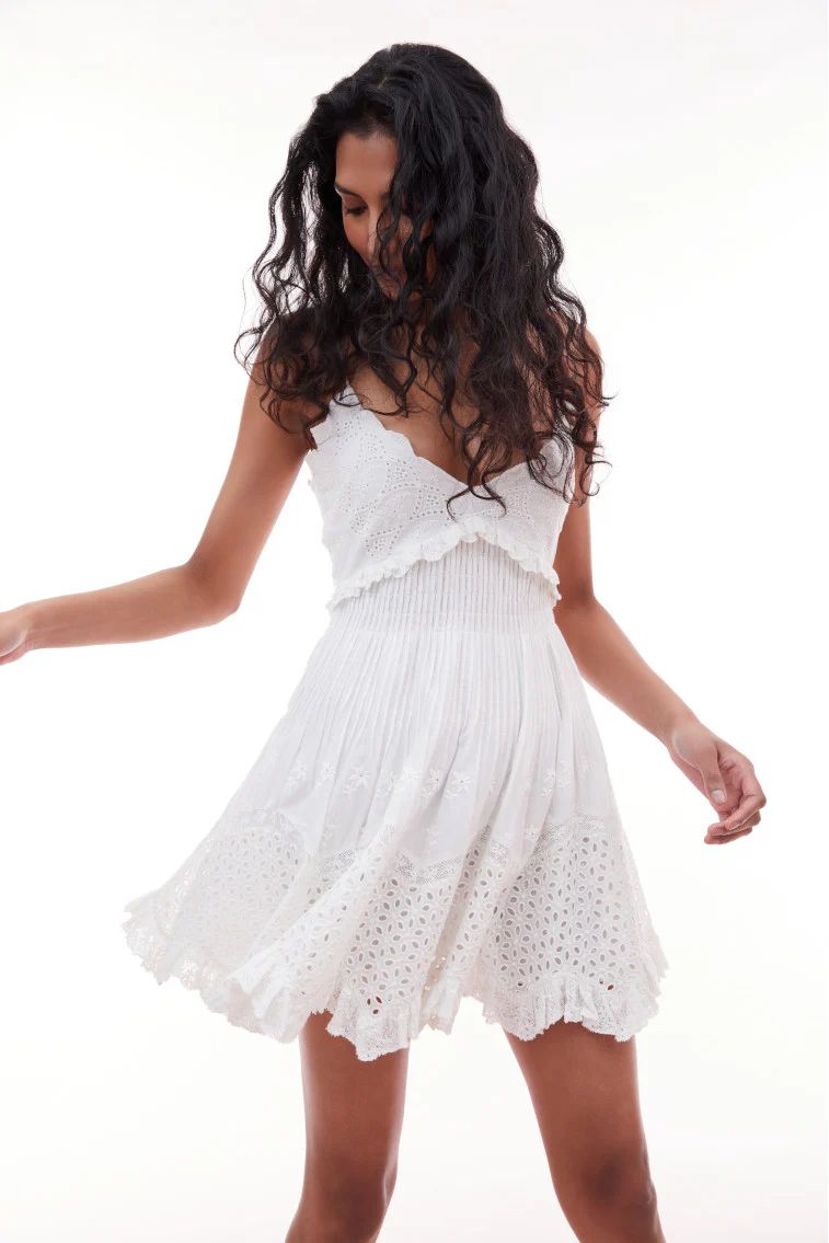 Kerielle Eyelet Mini Dress | LOVESHACKFANCY
