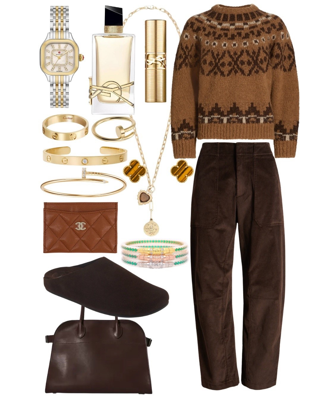 Chocolate brown fall outfit 🤎 obsessed with this fair isle sweater and corduroy combo! Also these mules are soooo good.




#LTKootd