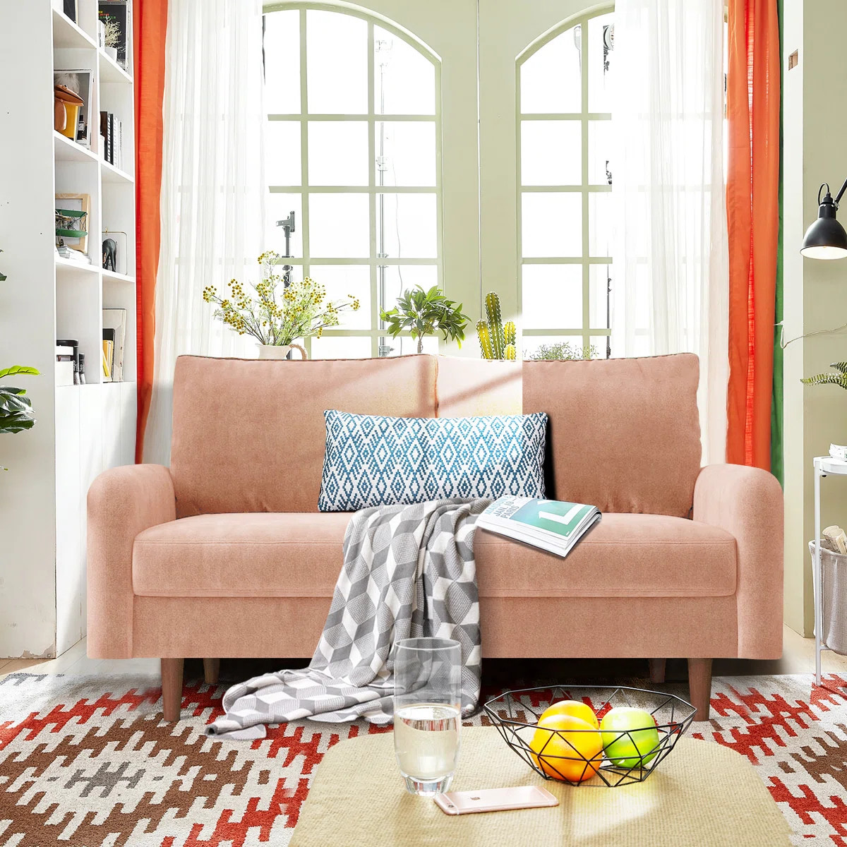 Hasaam 56.3" Wide Velvet Round Arms Small Apartment Loveseat | Wayfair North America