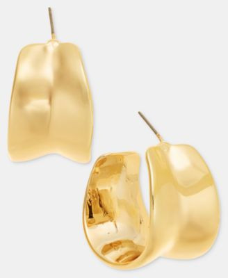 I.n.c. International Concepts Medium Sculptural Hoop Earrings, 1.18", Macy's Exclusive - Gold | Macy's