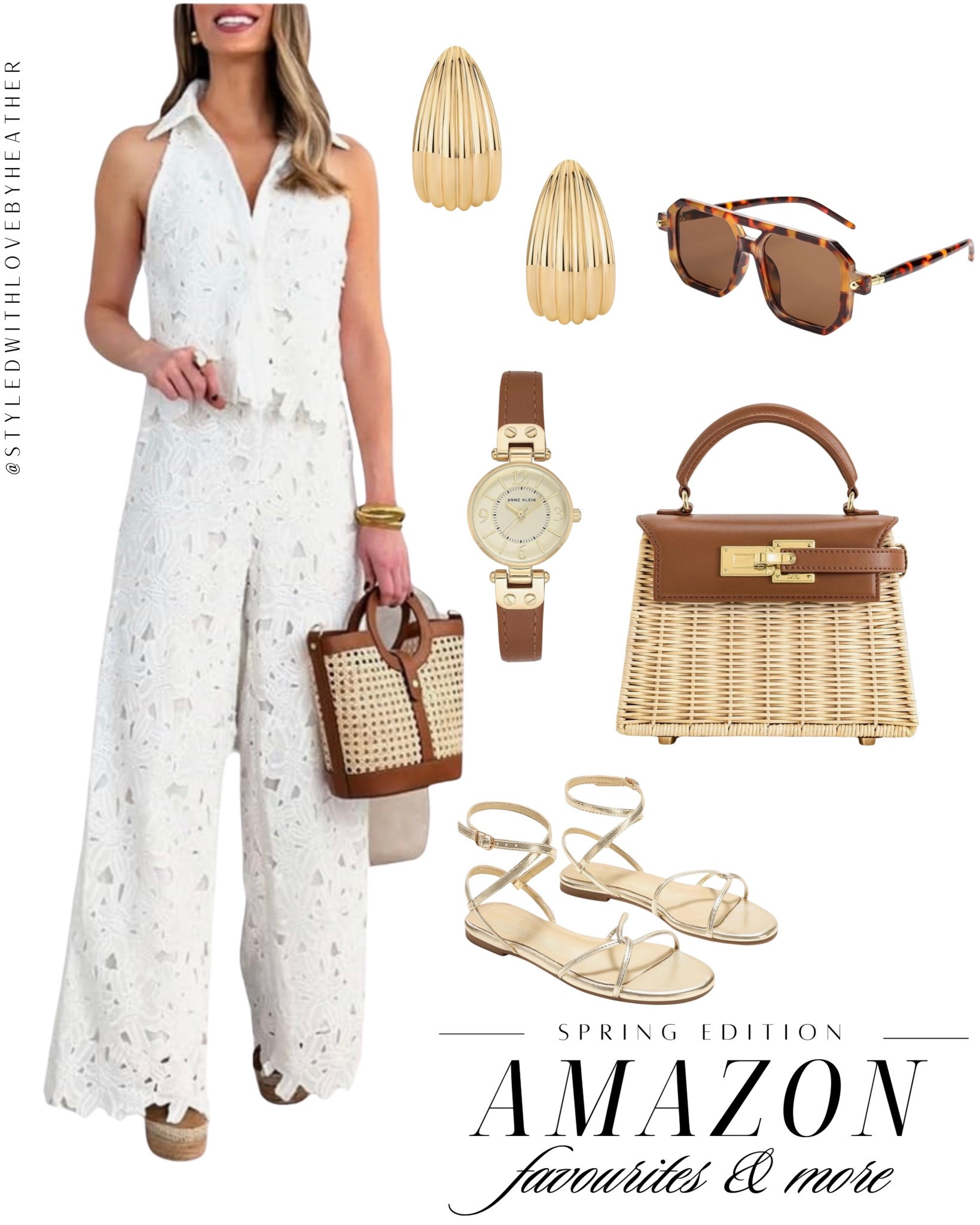 Effortless spring outfit you’ll wear on repeat 🤍✨

This Amazon eyelet jumpsuit is the definition of chic + easy—perfect for brunch dates, vacation outfits, spring events, and everyday elevated style 🌿 Paired with woven bags, gold accessories, and strappy sandals for that timeless, put-together look without the designer price tag.

If you love feminine, classy spring outfits that feel luxe but affordable… this one is a must 🤍

Everything is linked on my LTK 🛍️ save this and follow for your next outfit inspo! 

 

 #LTKootd #LTKPetite #LTKTravel