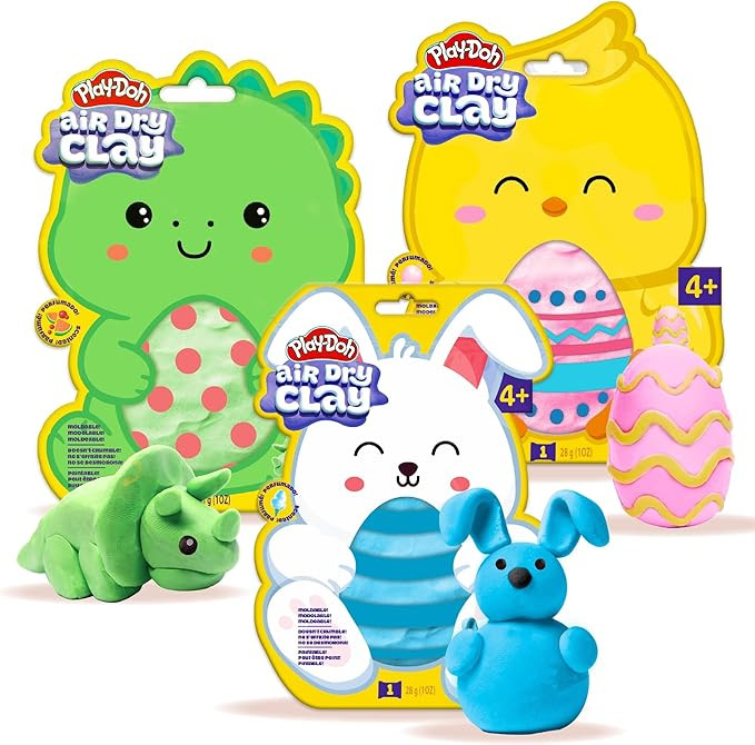 Play-Doh Scented Air Dry Clay, 3-Pack Spring Bundle, Includes 1 Green Watermelon, 1 Blue Cotton C... | Amazon (US)