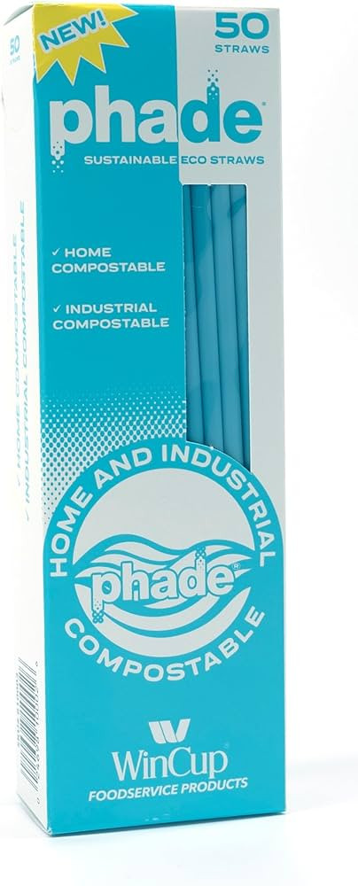 phade Eco-Friendly Sustainable Marine Biodegradable, Compostable 7.75" Jumbo Straws, Un-wrapped, ... | Amazon (US)