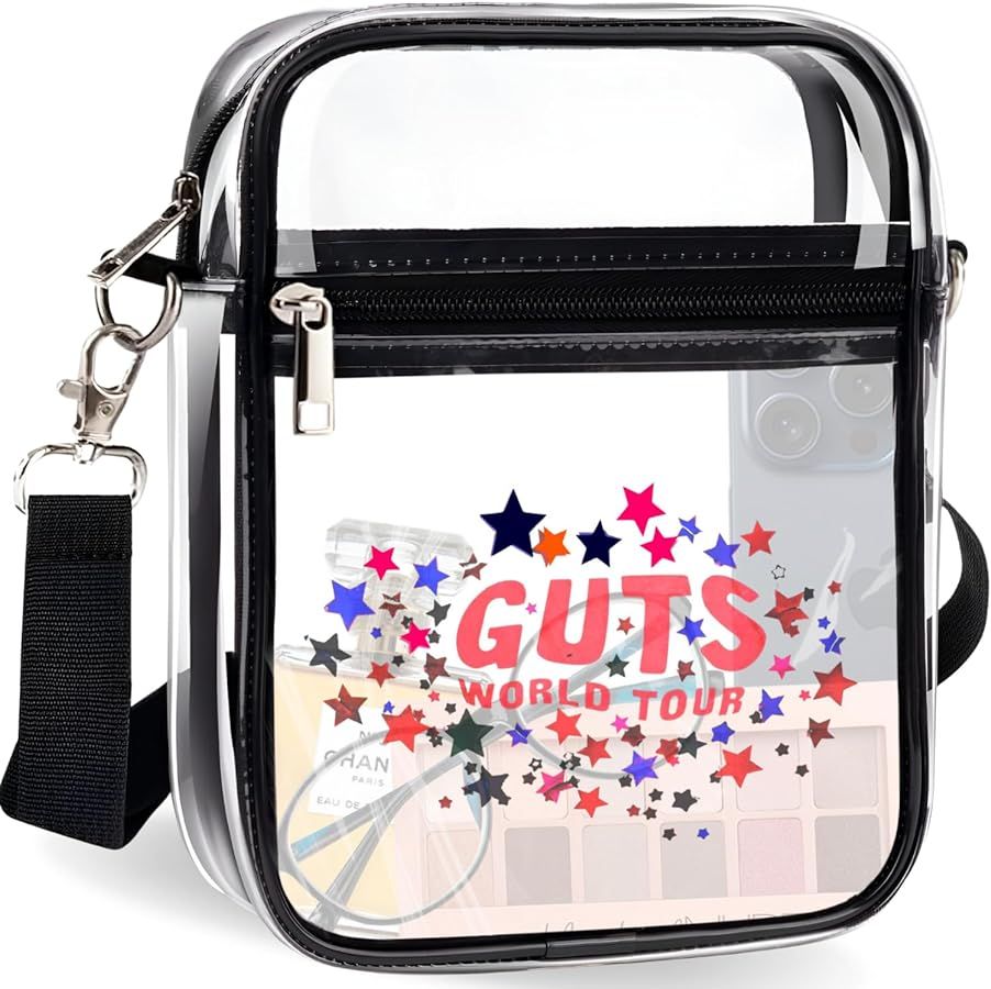 Clear Bag Stadium Approved for Olivia Concert, 2024 Guts World Tour Event, Clear Crossbody Purse ... | Amazon (US)