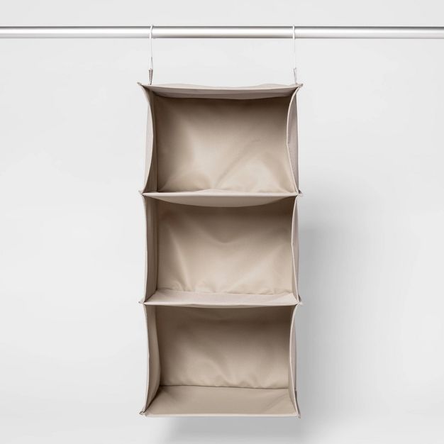 3 Shelf Hanging Closet Organizer Gray - Room Essentials™ | Target