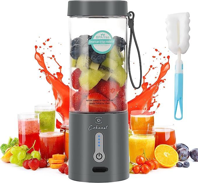 Powerful Portable Blender for Shakes and Smoothies, COKUNST 18 Oz Personal Size Blender with Rech... | Amazon (US)