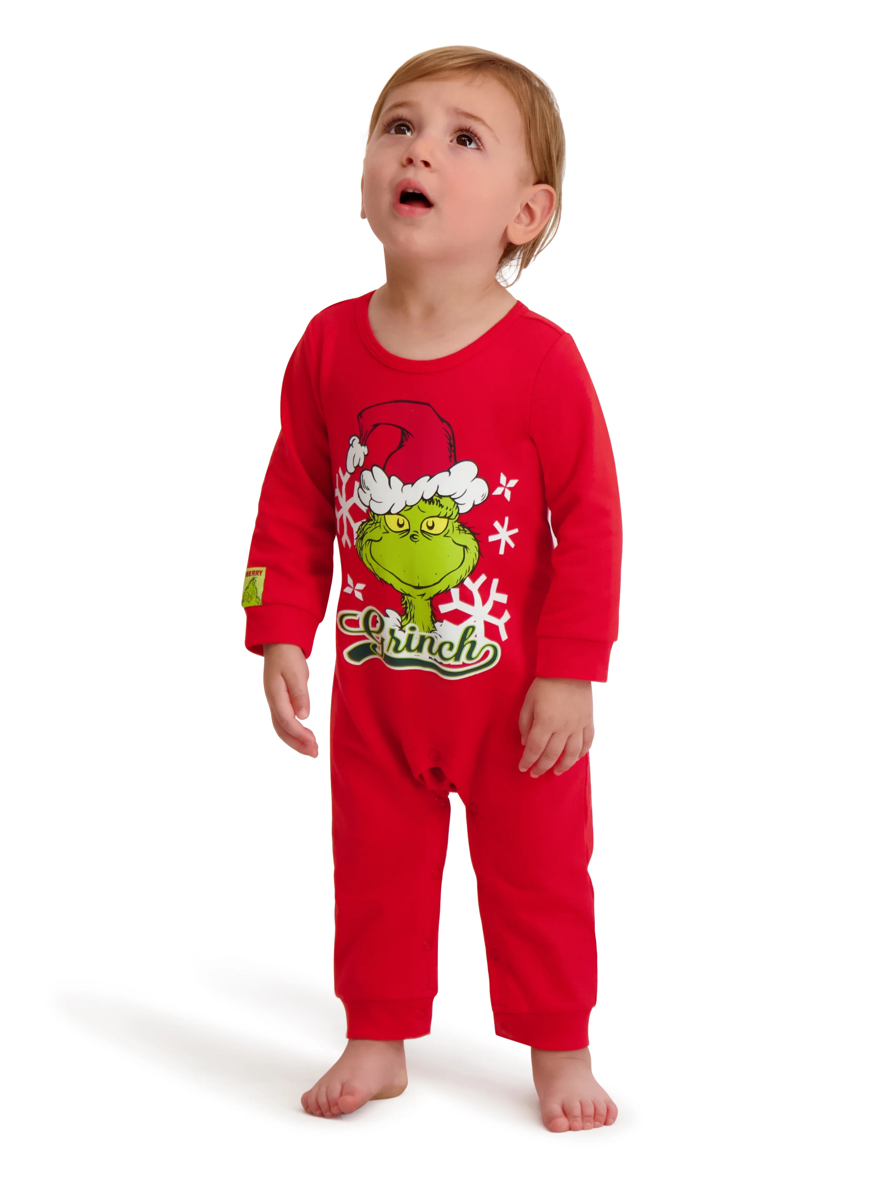 The Grinch Baby Unisex Red Coverall, Sizes 0/3M-24M | Walmart (US)