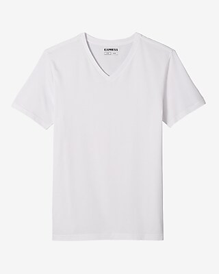 Slim Supersoft Moisture-Wicking V-Neck T-Shirt White Men's S | Express