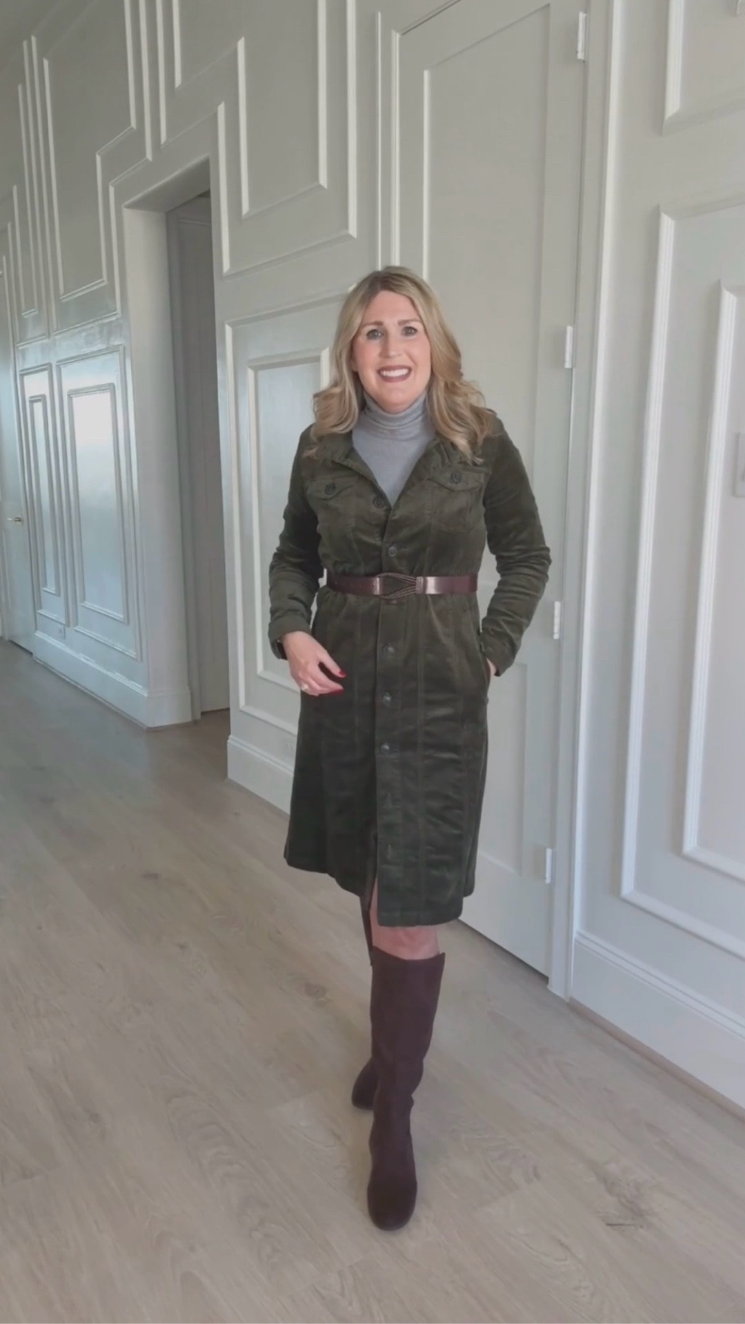 This lovely corduroy dress has a relaxed fit. ♥️ Functional buttons at the front. Runs true to size.
Turtleneck sweater is very soft. Slightly fitted. Runs true to size as well.🍂

And I'm LOVING these tall boots.😍

#LTKWatchNow #LTKShoeCrush #LTKParties #LTKStyleTip #LTKItBag

#LTKTravel #LTKPetite #LTKMidsize #LTKWorkwear #LTKSaleAlert #LTKPlusSize #LTKBeauty #LTKFindsUnder100 #LTKSeasonal #LTKFindsUnder50 #LTKOver40 #LTKootd