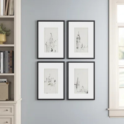 'Architecture' - 4 Piece Picture Frame Painting Print Set | Wayfair North America