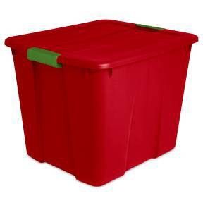 Sterilite 20gal Latching Tote Red with Green Latch | Target