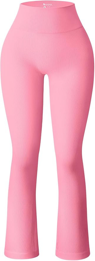 OQQ Women's Flare Pants Ribbed Seamless Workout High Waist Bell Bottoms Pants | Amazon (US)