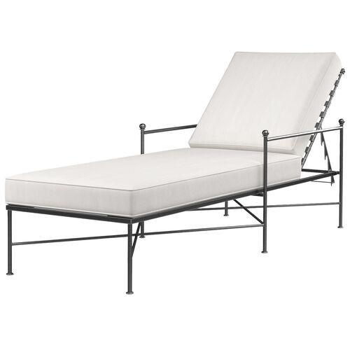 Isla Outdoor Iron Chaise Lounge - Ivory - Comfortable, Sturdy, Stylish | Divan, Sette | One Kings Lane