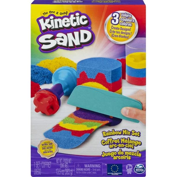 Kinetic Sand, Rainbow Mix Set with 3 Colors of Kinetic Sand (13.5oz) and 6 Tools, Play Sand Senso... | Walmart (US)