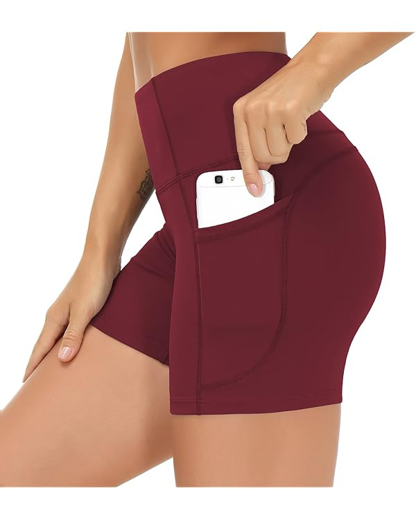 THE GYM PEOPLE Women's High Waist Workout Shorts Breathable Dolphin Split Elastic Lounge Yoga Sho... | Amazon (US)