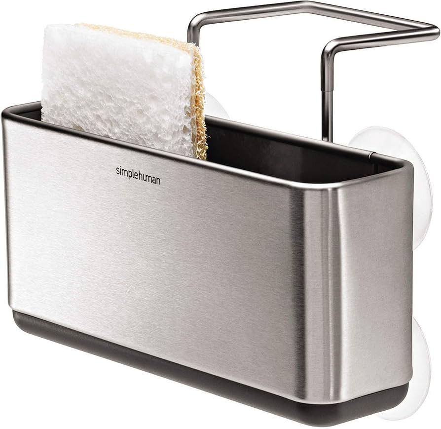 simplehuman Slim Sink Caddy Sponge Holder, Brushed Stainless Steel | Amazon (US)