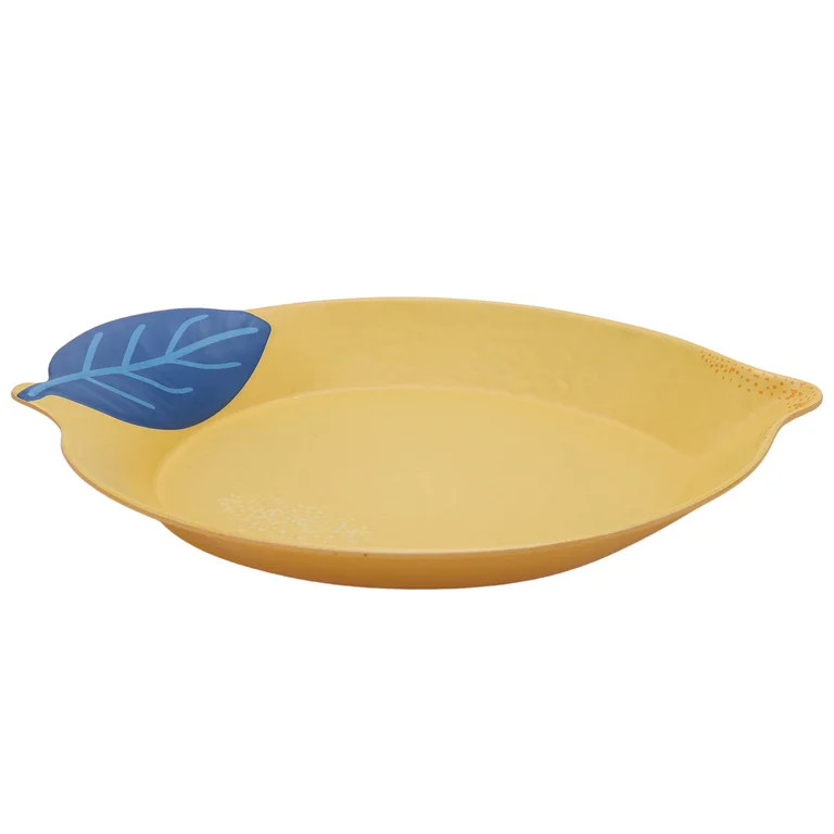 Mainstays by Becky G. & Alejandra Bamboo Melamine Figural Lemon Serve Platter, Blue Leaf | Walmart (US)