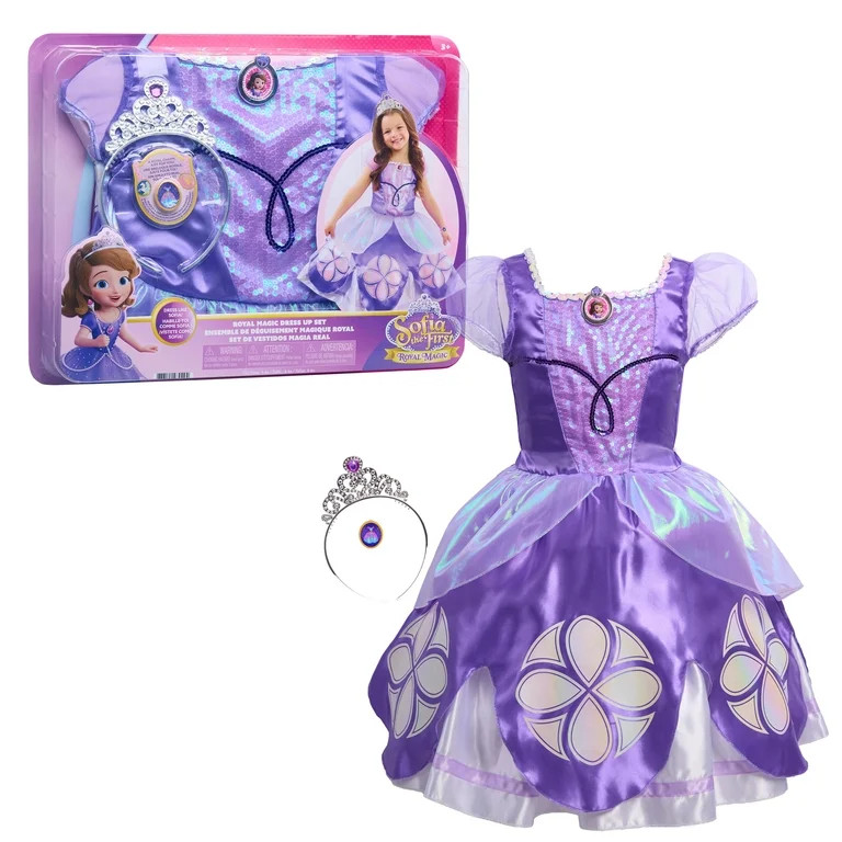 Disney Jr. Sofia the First Royal Magic Dress-Up Set, Kids Dress-Up & Pretend Play Costume with So... | Walmart (US)