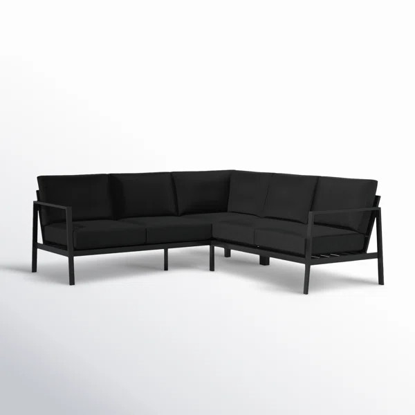 Armando 78'' Aluminum Outdoor Patio Sectional with Sunbrella® Cushions | Wayfair North America