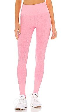 alo High Waist Lounge Legging in Macaron Pink Heather from Revolve.com | Revolve Clothing (Global)