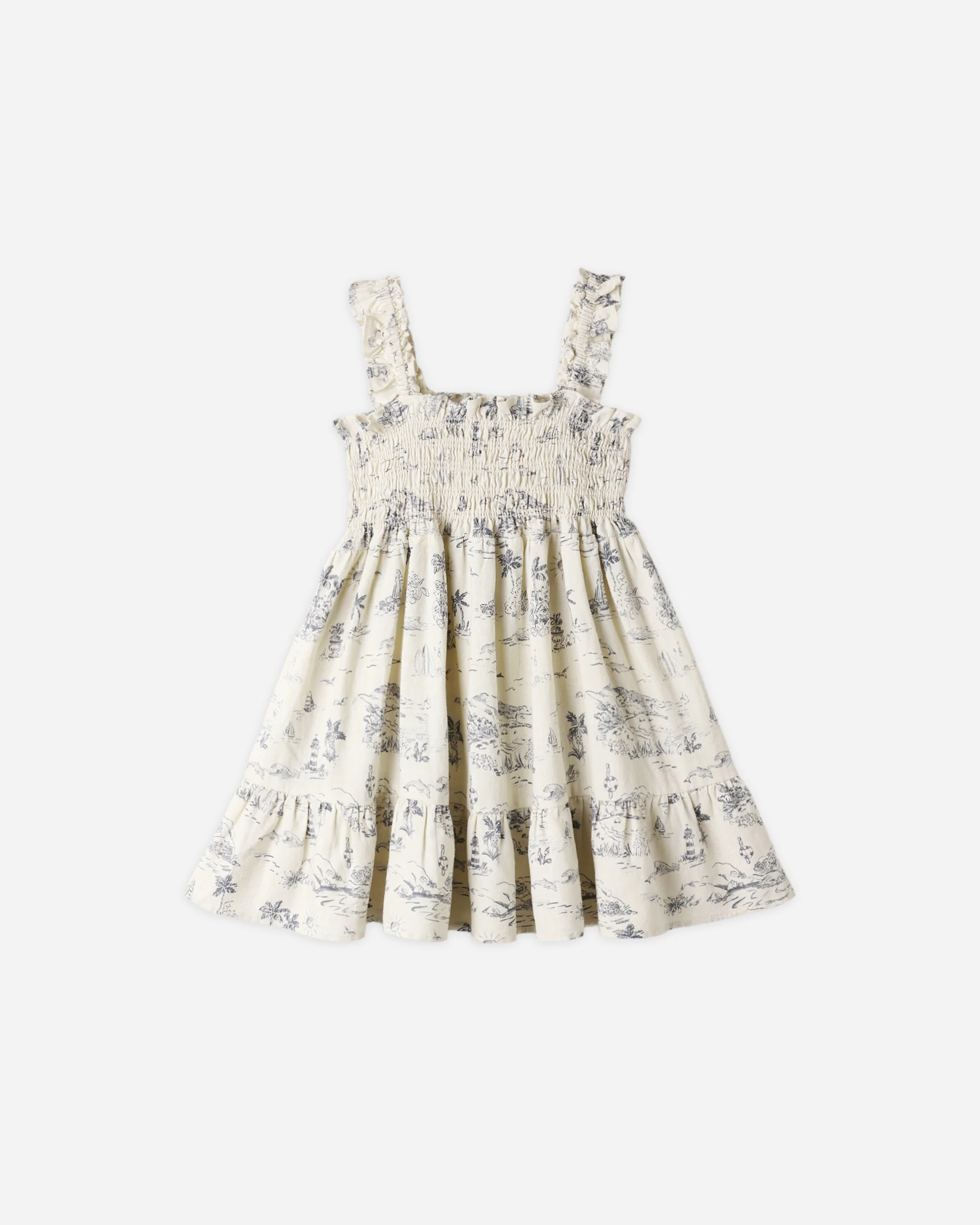 Sutton Dress Ocean Toile | Rylee + Cru