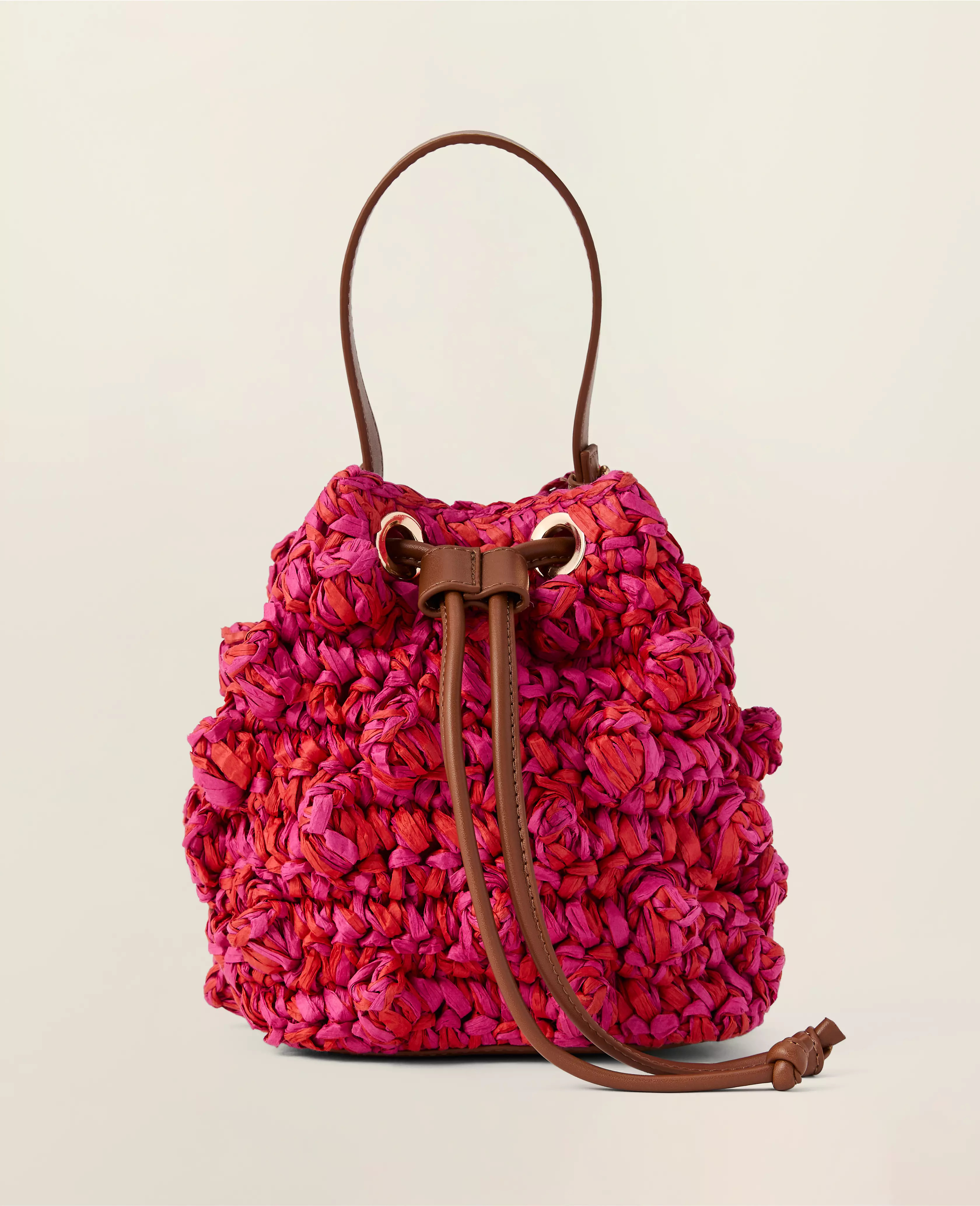 Straw Drawstring Crossbody | Ann Taylor