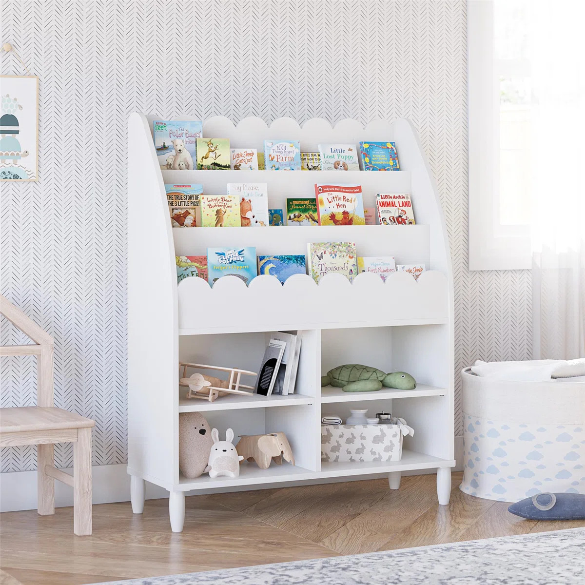 Max & Finn Cloud Kids' Bookshelf with Toy Storage Organizer & Reviews | Wayfair | Wayfair North America