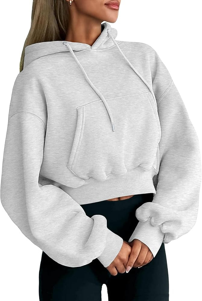 Trendy Queen Womens Cropped Hoodies Fall Fashion 2025 Casual Long Sleeve Sweatshirts Y2k Outfits ... | Amazon (US)