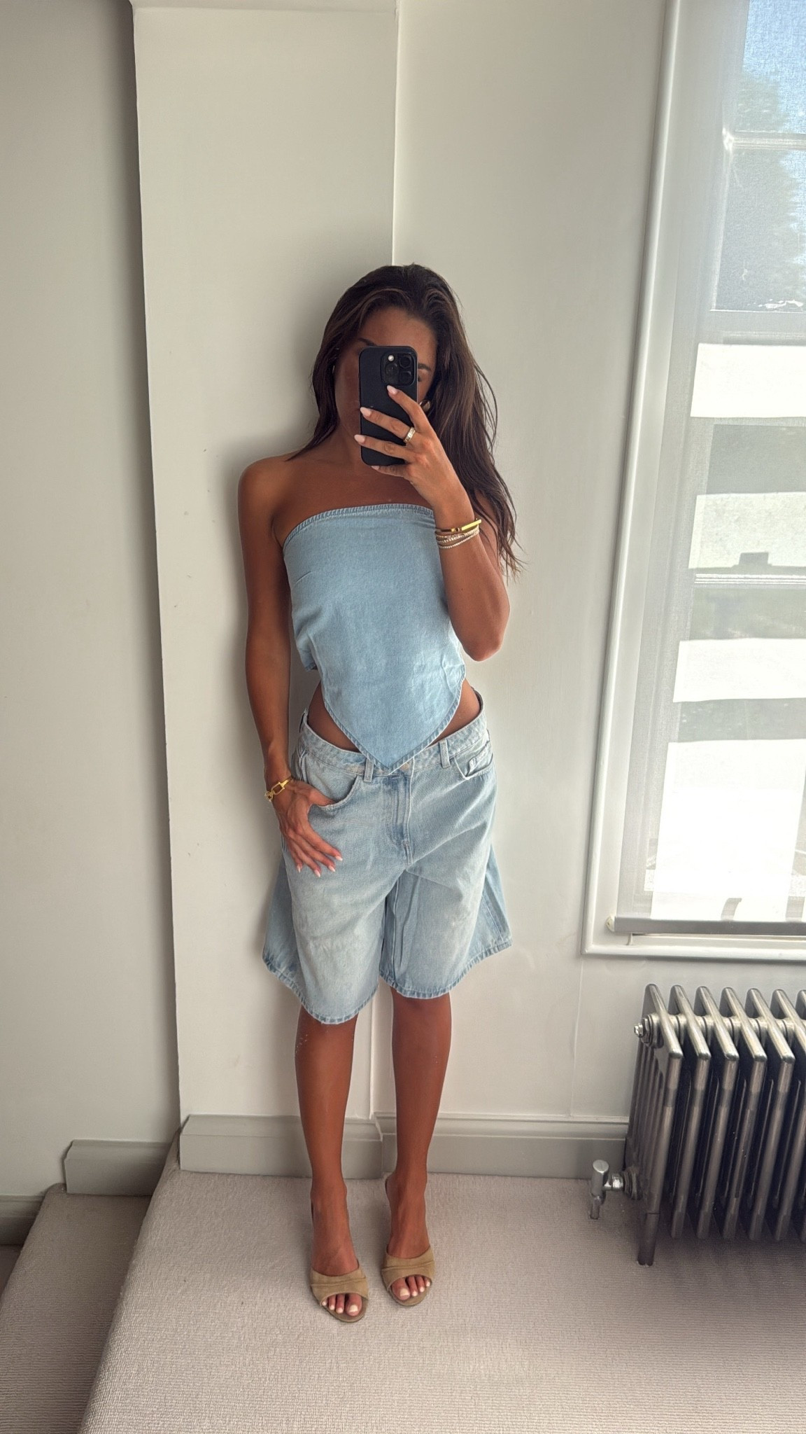 outfit of the day, double denim, jorts, denim bandeau, summer outfit, holiday outfit

#LTKootd #LTKgrwm