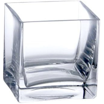 CYS EXCEL Glass Cube Vase 6"x6"x6" | Square Wedding Flower Vase Centerpieces | Cubic Glass Candle Ho | Amazon (US)